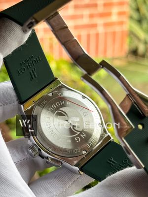 HUBLOT CLASSIC FUSION SILVER CASE GREEN BELT GREEN DIAL_img_4