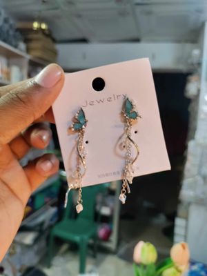 Romantic long tassel butterfly earrings_img_1
