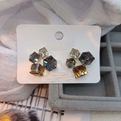 Square glass post earring_img_1