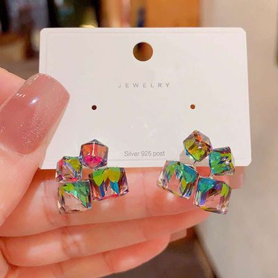 Square glass post earring_img_2