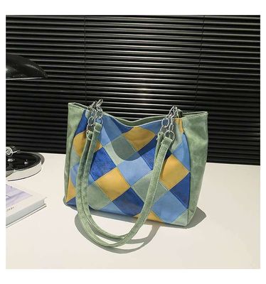 Commuting grid large capacity tote bag Available in stock_img_3