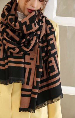 ET letter double-sided warm  cashmere scarf Available in stock Material: Cashmere Size: length: 190 width : 60_img_2
