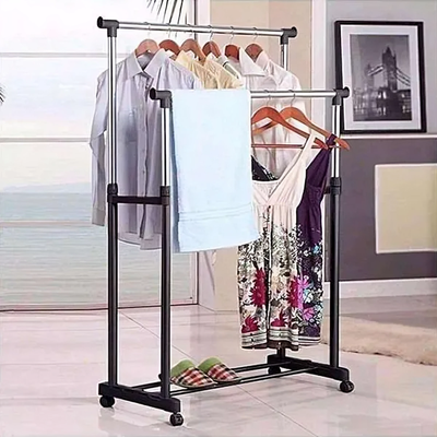 Double Pole Cloth Hanger Stainless Steel_img_1