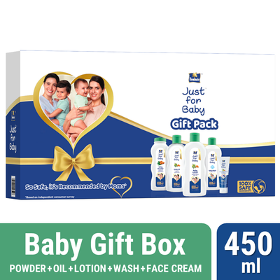 Parachute Just for Baby - Baby Gift Box 450 ml (Powder + Oil + Lotion + Wash + Face Cream)_img_0