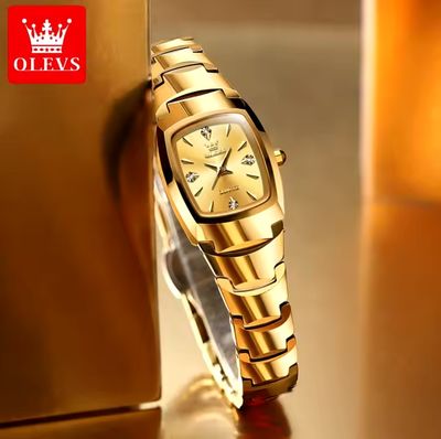 OLEVS 7006 Ladies Chain Watch- Golden Dial- Golden Bezel- Golden Chain- TF Code OL929CF_img_1