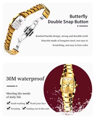 OLEVS 7006 Ladies Chain Watch- Golden Dial- Golden Bezel- Golden Chain- TF Code OL929CF_img_5