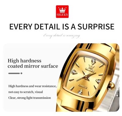 OLEVS 7006 Ladies Chain Watch- Golden Dial- Golden Bezel- Golden Chain- TF Code OL929CF_img_6