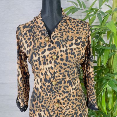 Women's Leopard Print Tunic with Black Straight-Leg Trousers_img_2