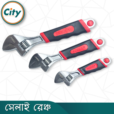 ১ পিস সেলাই রেঞ্চ ৬, ৮ অথবা ১০ ইঞ্ছি সাইজের সামঞ্জস্যযোগ্য ক্রোম সফট রাবার গ্রিপ হ্যান্ডেল সহ_img_1