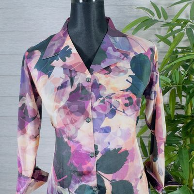 Women's Floral Print Longline Tunic with Black Pants_img_2