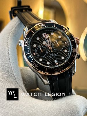 OMEGA SEAMASTER FIBER BELT BLACK CASE SILVER BEZEL ROSE GOLD_img_0