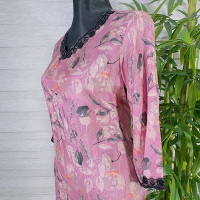 Women's Floral Print Longline Tunic with Black Pants_img_3