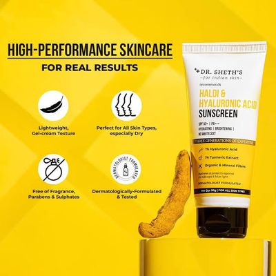 Dr. Sheth's Haldi & Hyaluronic Acid Sunscreen | Spf 50/pa+++ | -(50g)_img_1