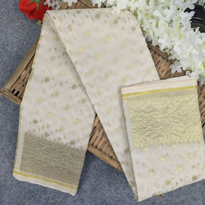 Half Silk Jamdani Saree (Multiple Colors Available)_img_1