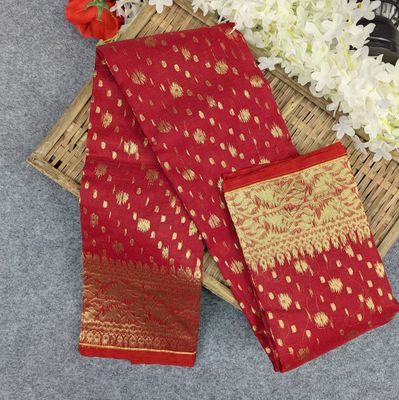 Half Silk Jamdani Saree (Multiple Colors Available)_img_8