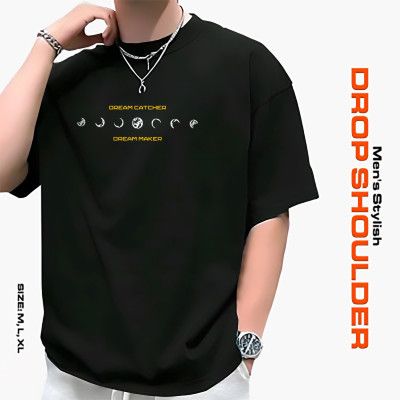 Men's Stylish Drop Shoulder- Black_img_2