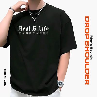 Men's Stylish Drop Shoulder- Black_img_4