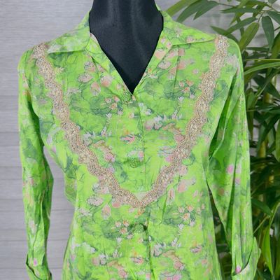 Mint Green Floral Printed 2-Piece Cord Set_img_2