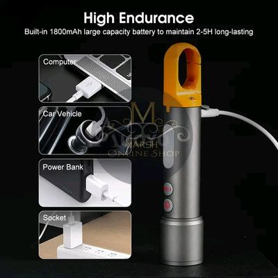 💥Auoyo Multifunctional COB Warning Zoomable Flashlight_img_1