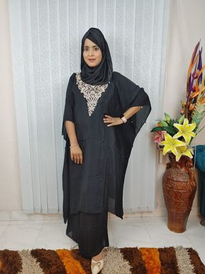 Luxury Black Pakistani Kaftan Set – Premium Three Piece (কাফতান)