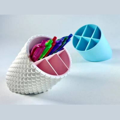 Honeycomb Angle Pen Holder – 4-Compartment Desk Organizer | IndecorBD_img_1
