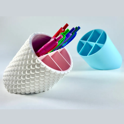 Honeycomb Angle Pen Holder – 4-Compartment Desk Organizer | IndecorBD_img_2