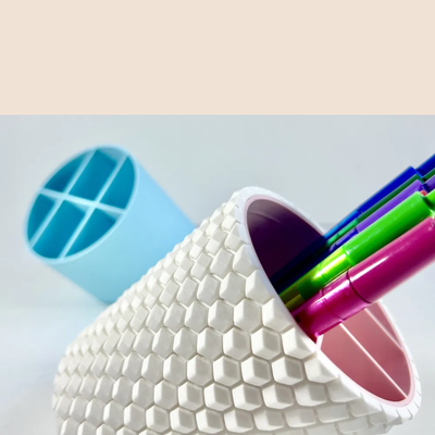 Honeycomb Angle Pen Holder – 4-Compartment Desk Organizer | IndecorBD_img_3