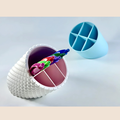 Honeycomb Angle Pen Holder – 4-Compartment Desk Organizer | IndecorBD_img_4