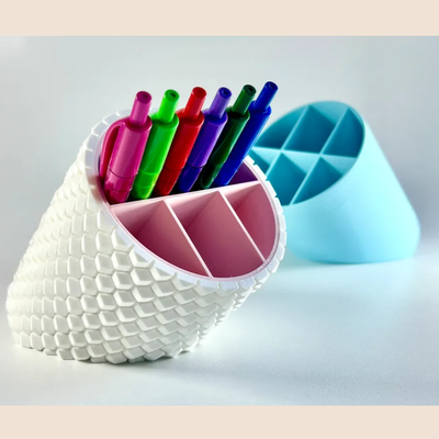 Honeycomb Angle Pen Holder – 4-Compartment Desk Organizer | IndecorBD_img_5