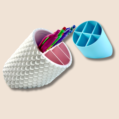 Honeycomb Angle Pen Holder – 4-Compartment Desk Organizer | IndecorBD_img_6