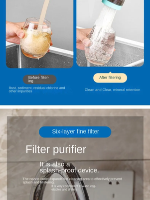 Faucet Filter Kitchen Household Water Purification Tool Six-layer Splash Proof Universal Shower Extension Filter_img_4