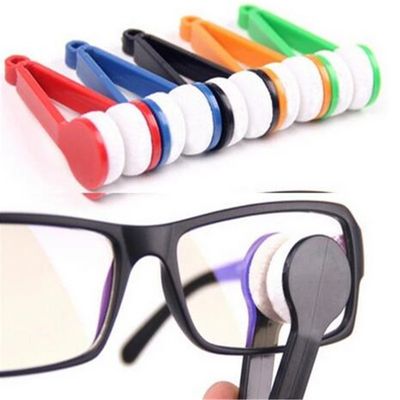 Portable Multi-function Mini Microfiber Cleaning Tool- For Sunglasses And Eyeglass / Convenient Eyeglass Cleaner Brush / Multicolor Glasses Soft Brush_img_0