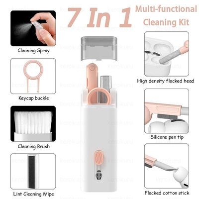 Keyboard cleaning brush kit 7 in 1 multifunctional portable cleaning pen computer headset cleaning tools keycap puller kits_img_0