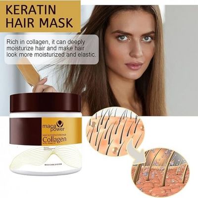 Maca Power Collagen Keratin Hair Mask Essence for Dry Damaged Hair 500ml_img_1