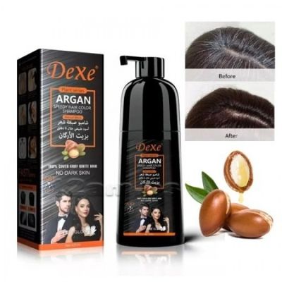 Dexe Argan Speedy Hair Color Shampoo Natural Black- 420ml_img_0