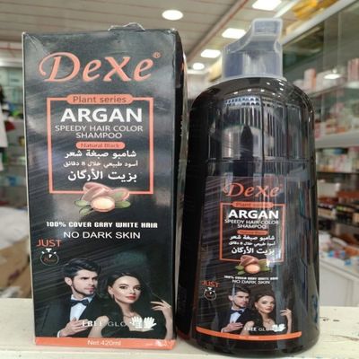 Dexe Argan Speedy Hair Color Shampoo Natural Black- 420ml_img_2
