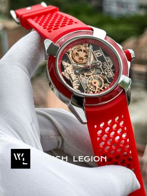 JACOB & CO CR7 QUARTZ SWEEP SILVER CASE RED BELT_img_0