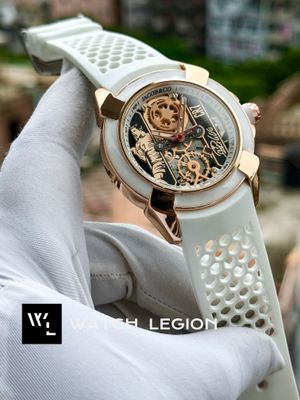 JACOB & CO CR7 QUARTZ SWEEP ROSE GOLD CASE WHITE BELT_img_0