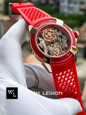 JACOB & CO CR7 QUARTZ SWEEP ROSE GOLD CASE RED BELT_img_0