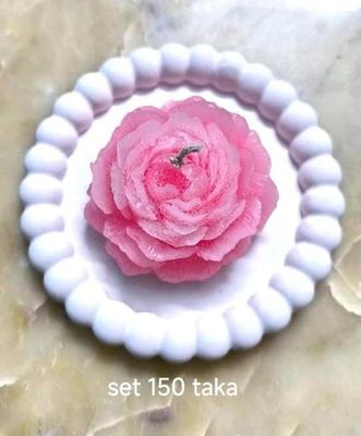 rose candle with bubble tray_img_0