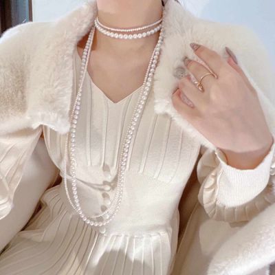 Long Pearl Double layer Necklace/or 4 Layer Pendent_img_0