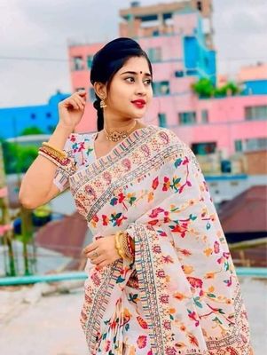 স্ক্রিন প্রিন্ট হাফ সিল্ক শাড়ি_img_3