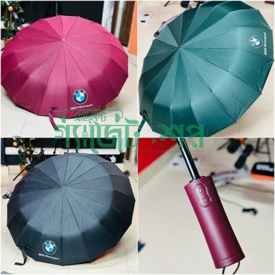 BMW 16 Ribs Automatic Open and Close Compact Umbrella – Random Color_img_0