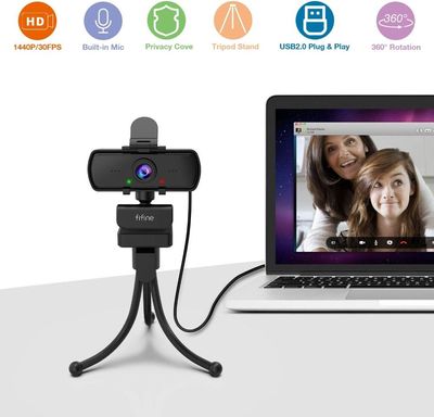 Fifine K420 Webcam 1440P, 2K Web Camera with Privacy Cover & Tripod for Laptop Desktop, Plug & Play 4MP HD USB Webcam with Built-in Mic for Live Streaming, Zoom Meeting, Online Class, Video Calling_img_13