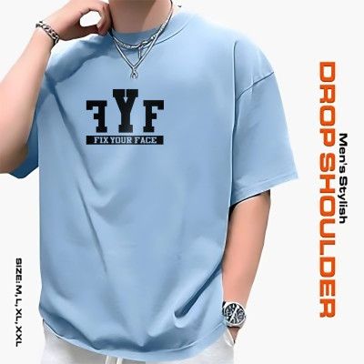 Men's Stylish Drop Shoulder- Sky Blue_img_5