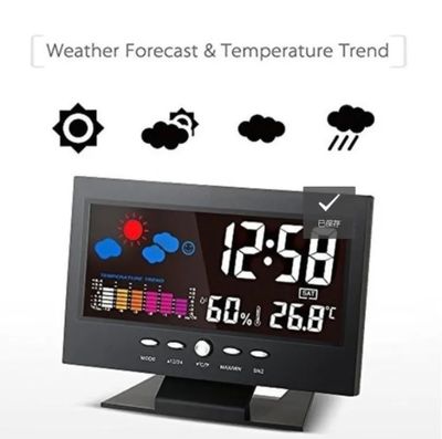 LCD Color Screen Digital Backlight Snooze Alarm Clock Weather Forecast Station_img_2