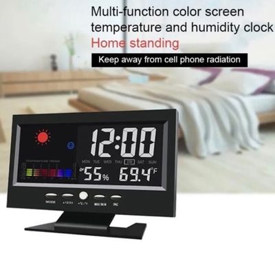 LCD Color Screen Digital Backlight Snooze Alarm Clock Weather Forecast Station_img_3