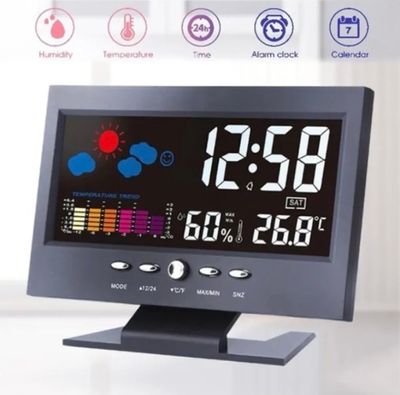 LCD Color Screen Digital Backlight Snooze Alarm Clock Weather Forecast Station_img_1