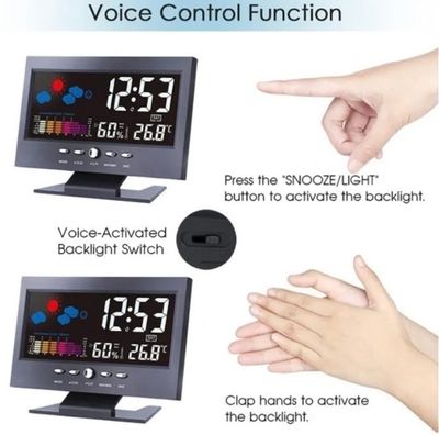 LCD Color Screen Digital Backlight Snooze Alarm Clock Weather Forecast Station_img_4