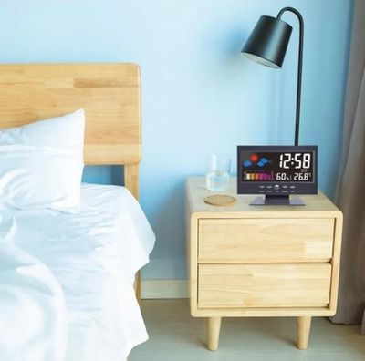 LCD Color Screen Digital Backlight Snooze Alarm Clock Weather Forecast Station_img_8